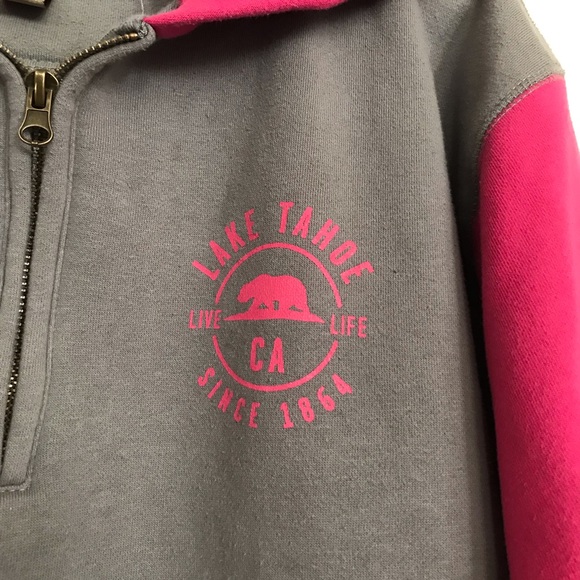 Nice Artisan gray/magenta pink zip up hoodies w/ 2 pockets - Picture 6 of 8